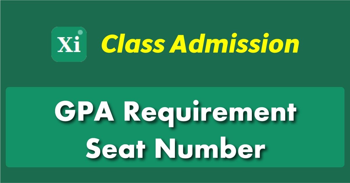 XI Admission College List with GPA Requirement